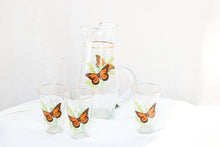 Load image into Gallery viewer, Butterfly Pitcher and Trio of Glasses
