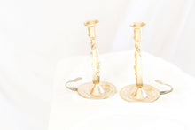 Load image into Gallery viewer, Brass Half Taper Candle Holders
