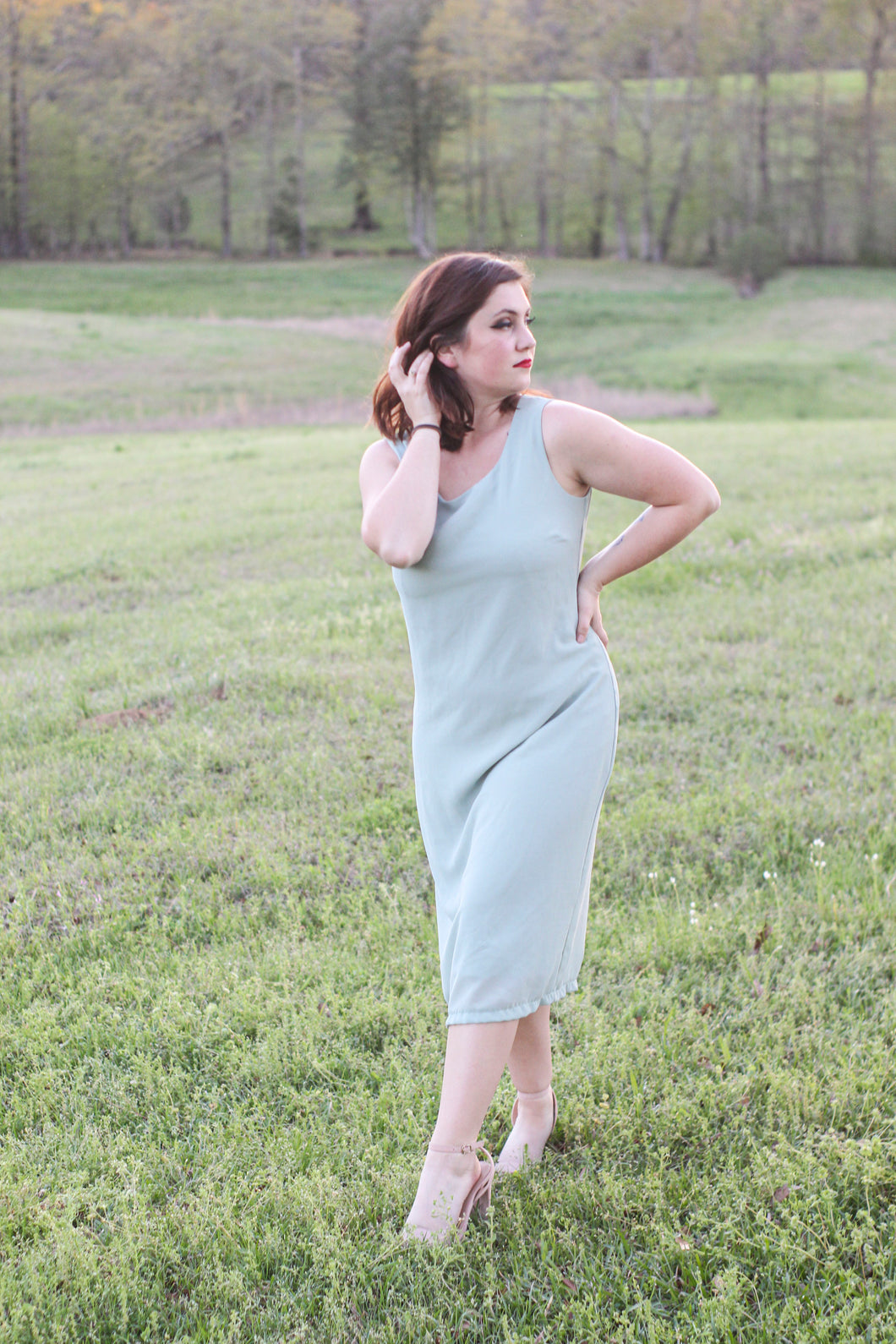 Sage Green Midi Dress