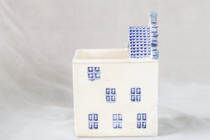 Blue and White House Planter