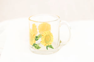 Glass Sunflower Coffee Mug