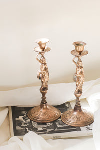 Brass Goddess Candle Holders