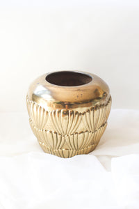 Large Brass Art Deco Vase