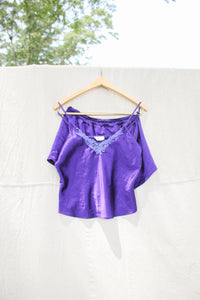 Purple Silk Pajama Set - Size Medium