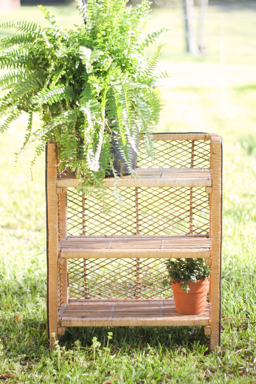 Three Tier Wicker Shelf